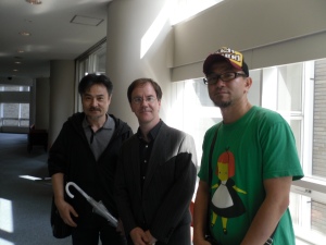 Kiyoshi Kurosawa, interpreter Aaron Gerow, and Shinji Aoyama